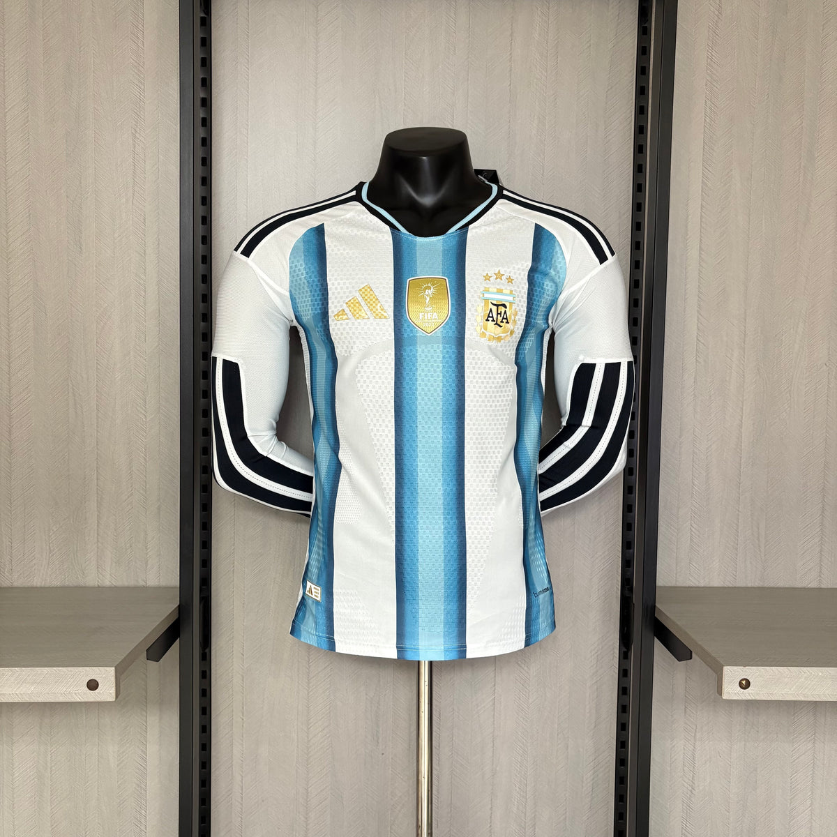 Camisa da Argentina Home Copa 2026 - Versão Jogador Manga Longa