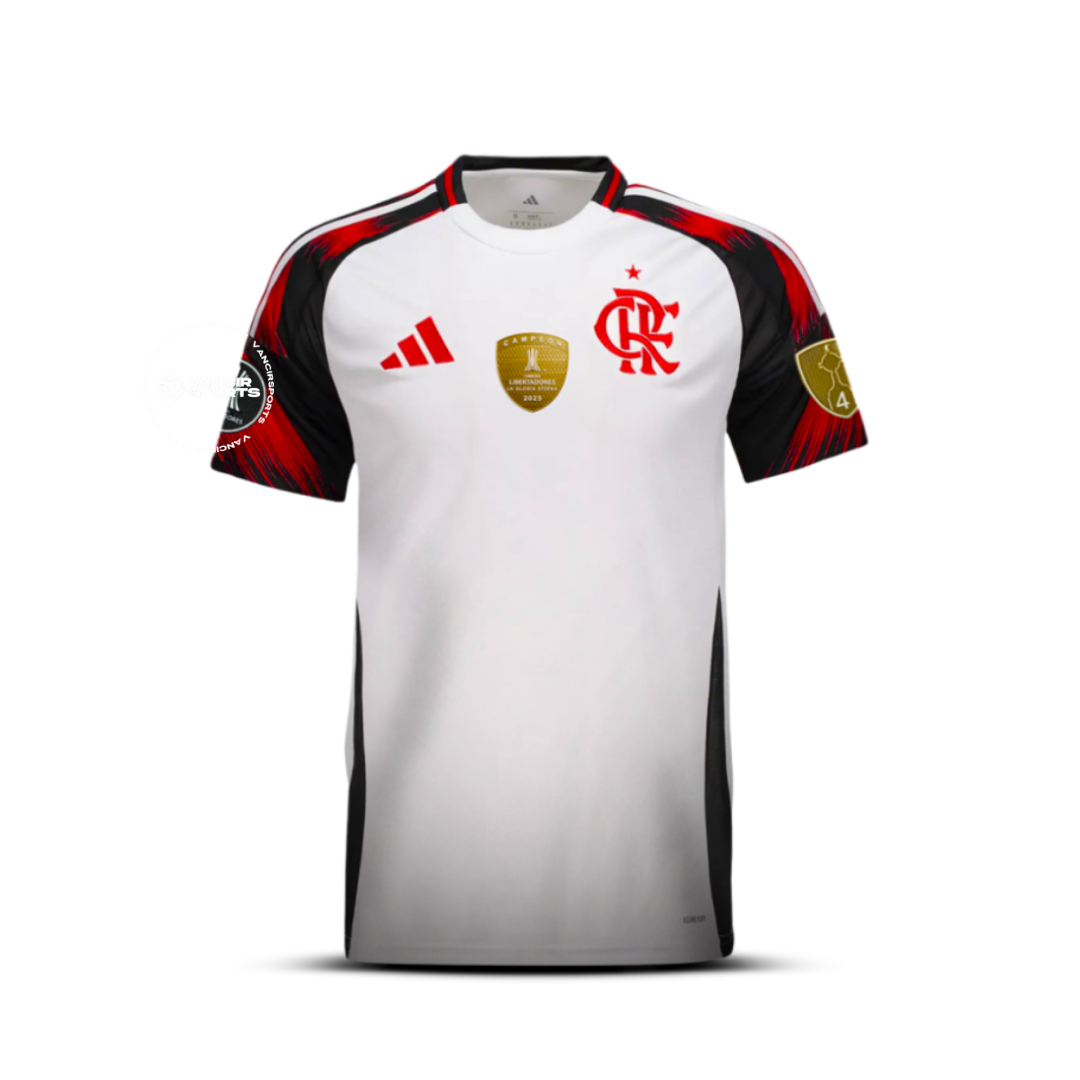 Camisa Flamengo Away 25/26 - Versão Jogador + Patchs de Campeão da Libertadores