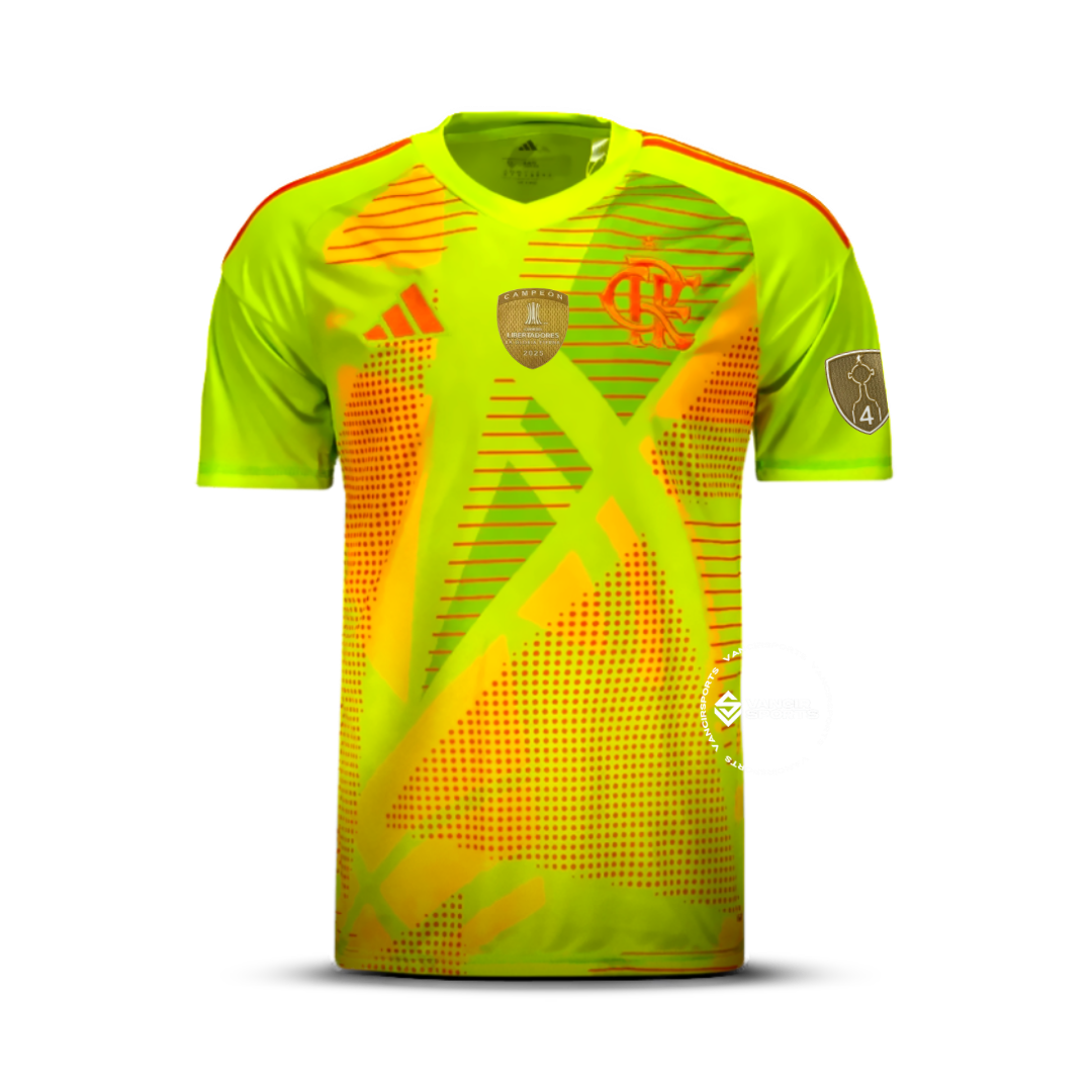 Camisa do Flamengo Goleiro Home - 2025/2026 + Patchs de Campeão da Libertadores