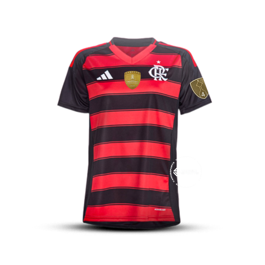 Camisa do Flamengo Feminina Home - 2025/2026 + Patchs de Campeão da Libertadores