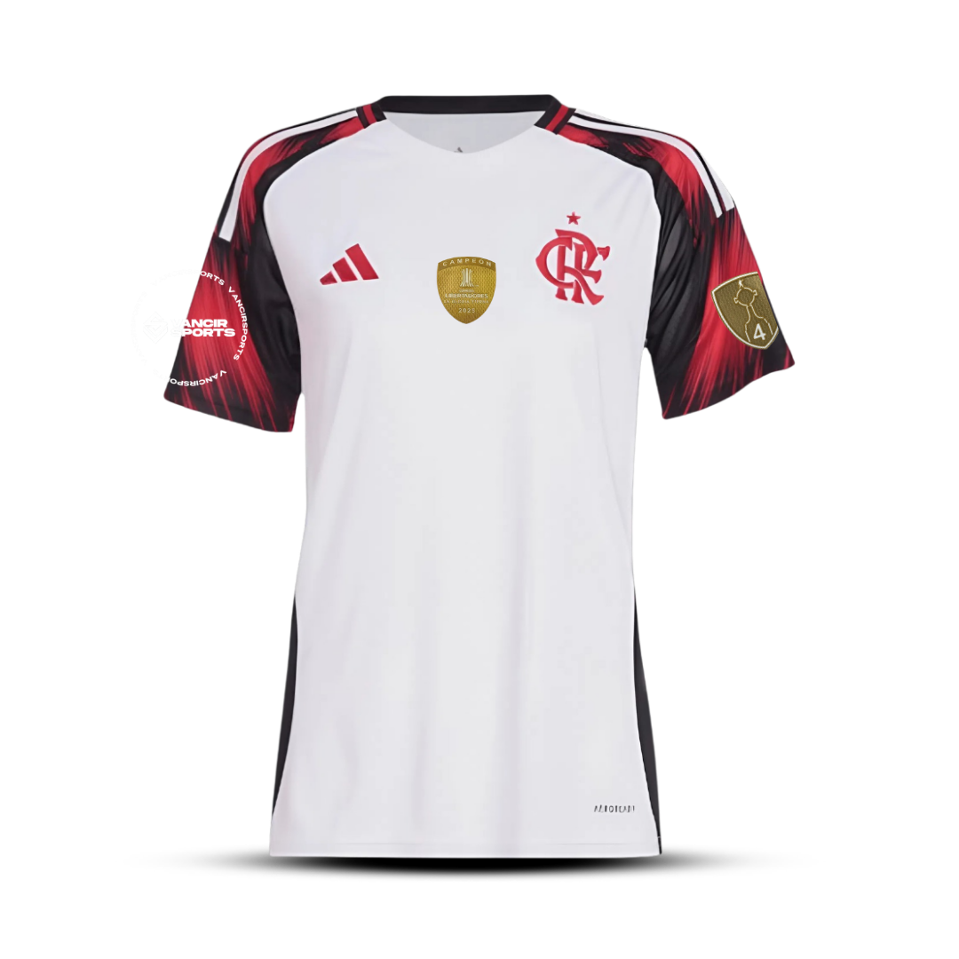 Camisa do Flamengo Feminina Away - 2025/2026 + Patchs de Campeão da Libertadores