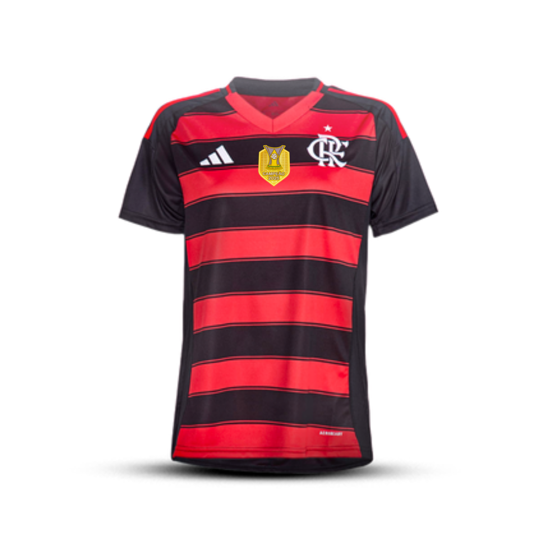 Camisa do Flamengo Feminina Home - 2025/2026 com Patch de Campeão Brasileiro