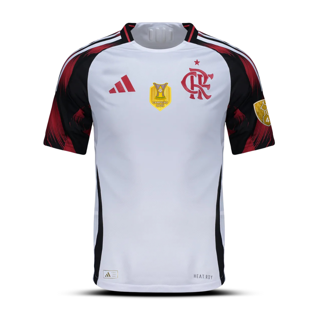 Camisa Flamengo Away 25/26 - Versão Jogador com Patch Libertadores e Brasileiro