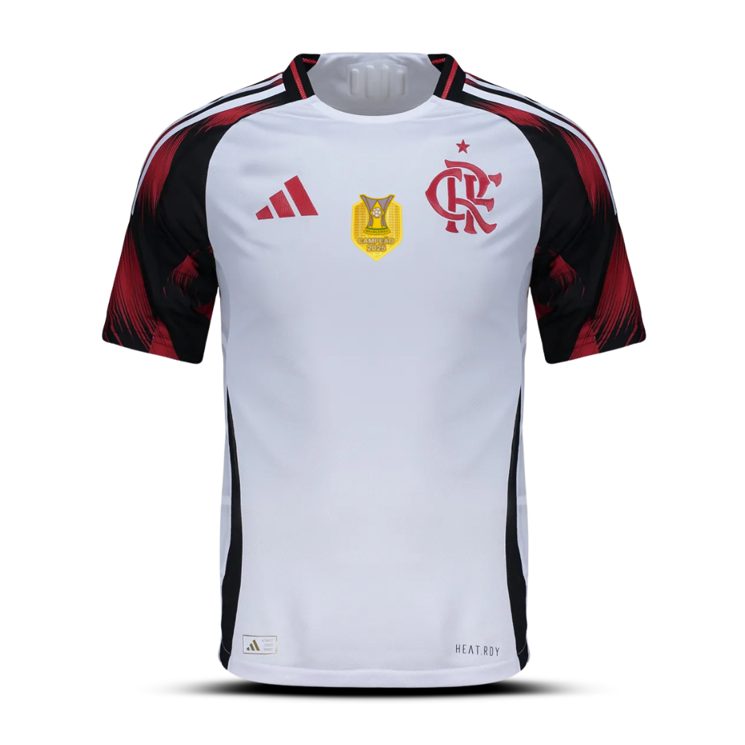 Camisa Flamengo Away 25/26 - Versão Jogador com Patch de Campeão Brasileiro