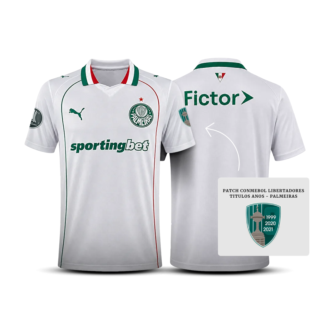Camisa do Palmeiras Away 2026 + Kit Patch Libertadores - Pronta entrega