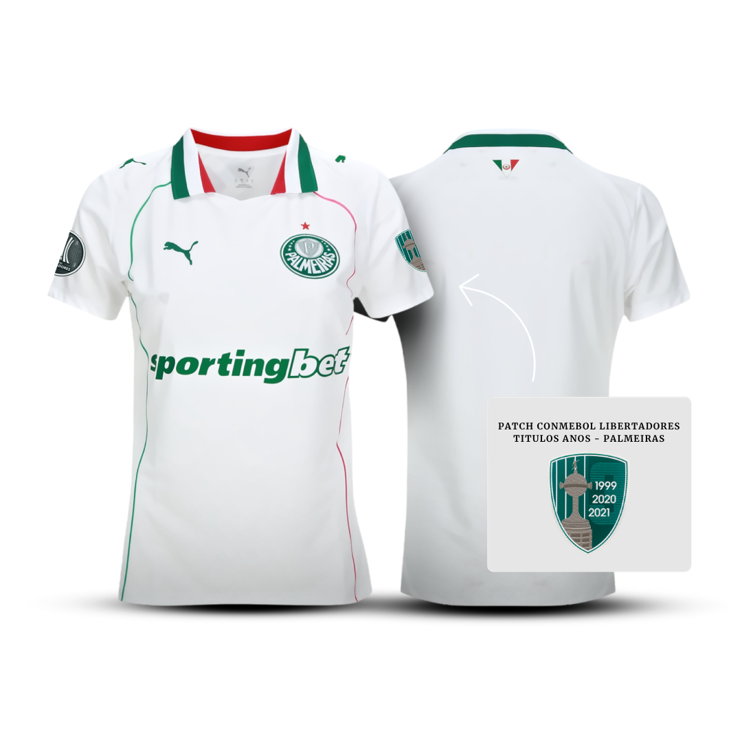 Camisa do Palmeiras Away 2026 Feminina + Kit Patch Libertadores - Pronta entrega