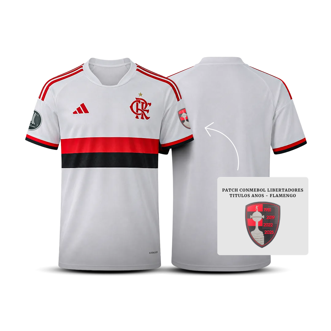 Camisa do Flamengo Away 2026 + Kit Patch Libertadores - Pronta entrega