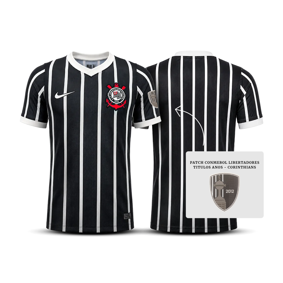 Camisa do Corinthians Away 2026 + Patch Libertadores Títulos Anos - Pronta entrega
