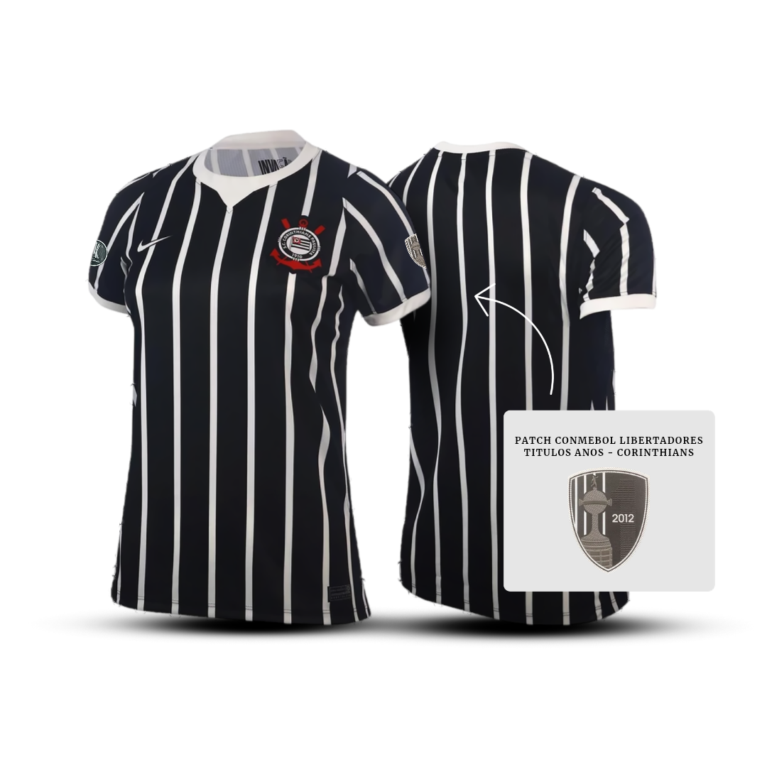 Camisa do Corinthians Away 2026 Feminina + Kit Patch Libertadores - Pronta entrega