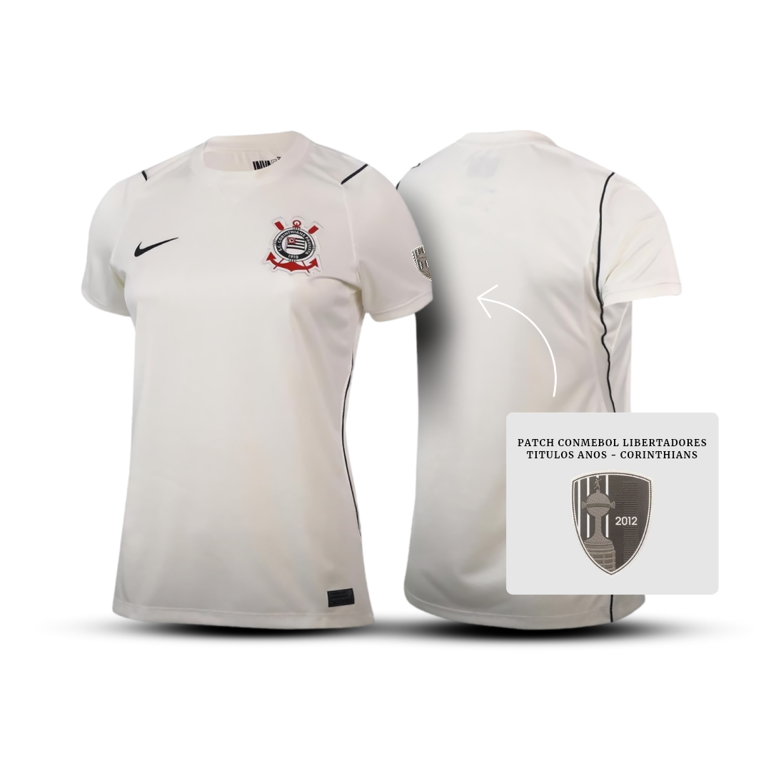 Camisa do Corinthians Home 2026 Feminina + Patch Libertadores Títulos Anos - Pronta entrega