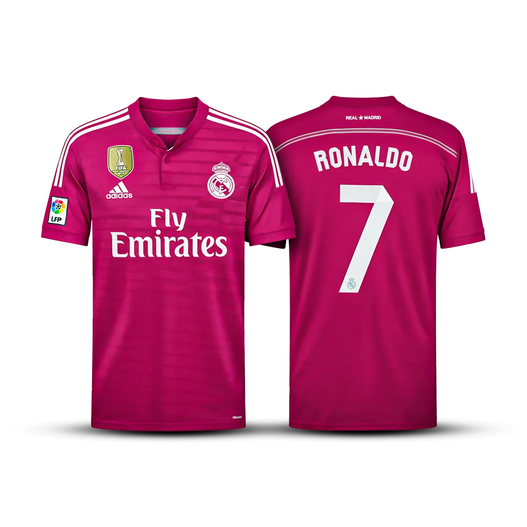 Camisa Retrô Real Madrid Away 2014/15 + Patches Ronaldo 7