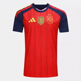 Camisa Espanha Home 2026 Jogador - 2 estrelas + Patch Campeã da Copa do Mundo