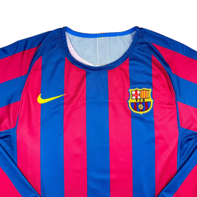 Camisa Barcelona Home 2007/08 Retrô Manga Longa