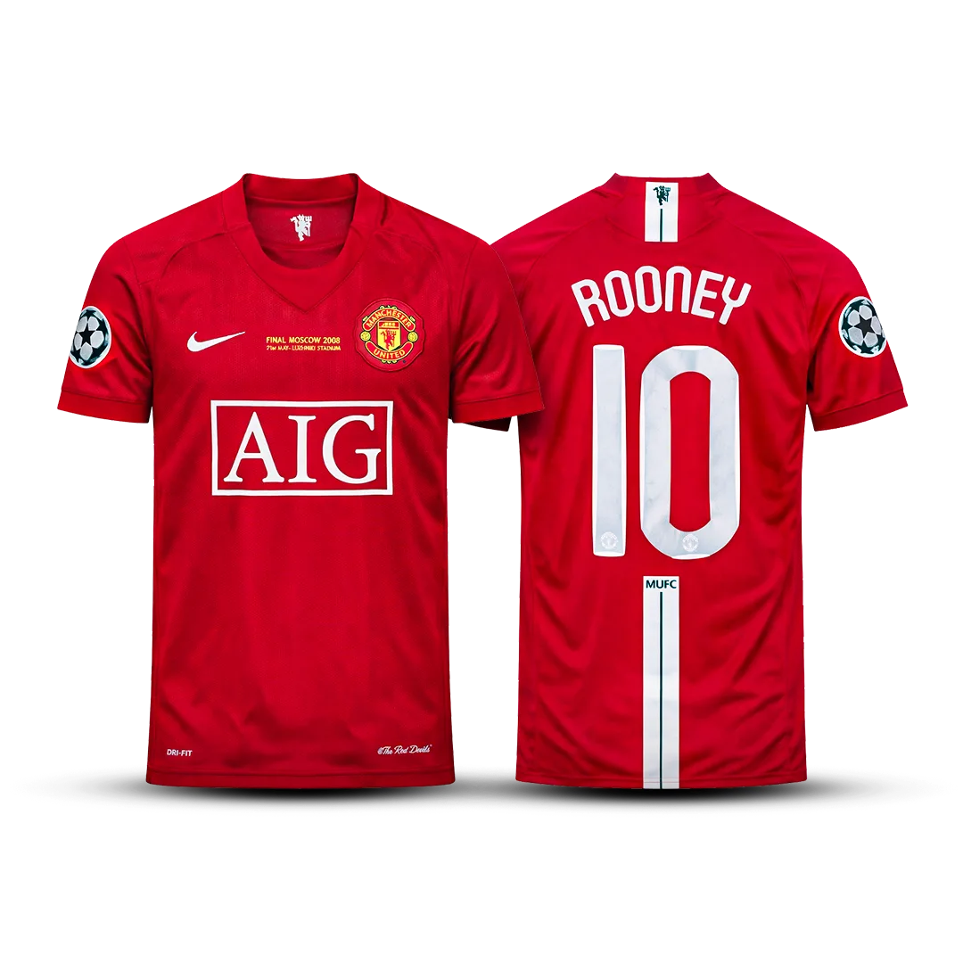 Camisa Manchester United Retrô 2007/08 Home – Rooney #10