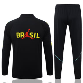 Conjunto de Inverno Brasil Jordan 2026 - Preto e amarelo