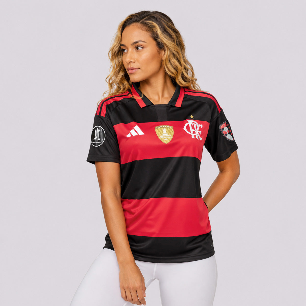 Camisa do Flamengo Feminina Home - 2026 + Kit Patchs Libertadores