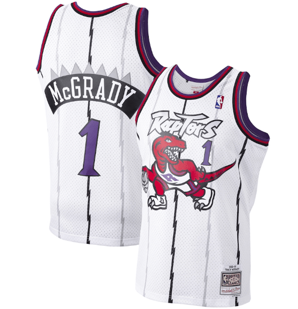 Regata Swingman Toronto Raptors Mitchell & Ness Hardwood Classics 1998/99 Branca- Tracy Mcgrady - Pronta entrega