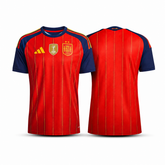 Camisa Espanha Home 2026 Torcedor Masculino - 2 estrelas + Patch Campeã da Copa do Mundo
