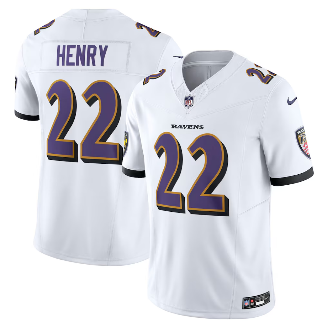 Camisa NFL Baltimore Ravens Nike White Vapor Limited - Derrick Henry