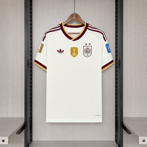 Camisa Espanha Away 2026 - 2 estrelas + Patchs Campeã Copa do mundo