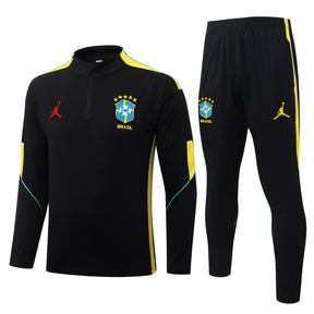 Conjunto de Inverno Brasil Jordan 2026 - Preto e amarelo