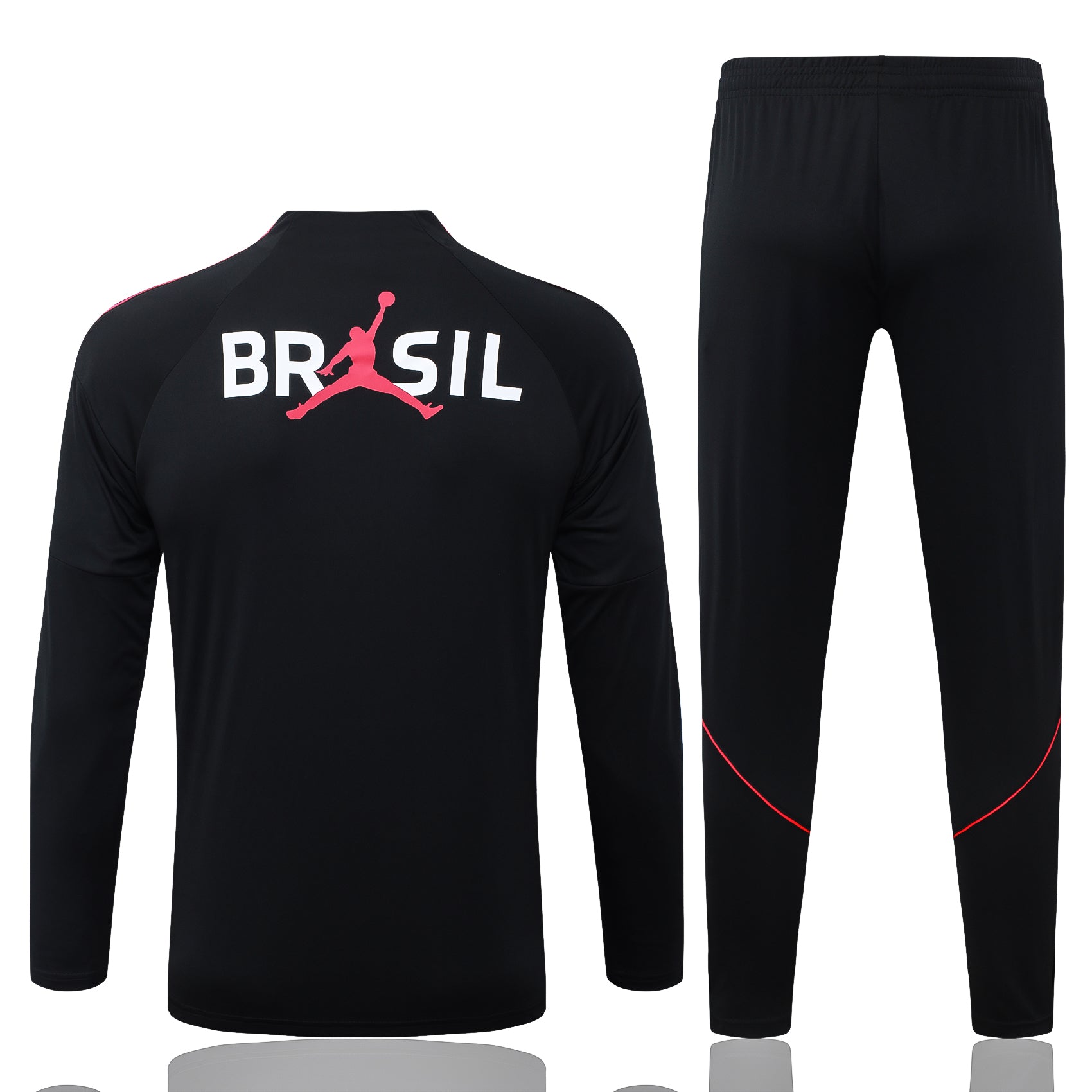 Conjunto de Inverno Brasil Jordan 2026 - Preto e vermelho