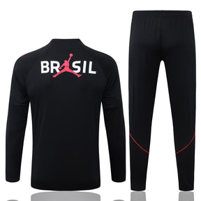 Conjunto de Inverno Brasil Jordan 2026 - Preto e vermelho