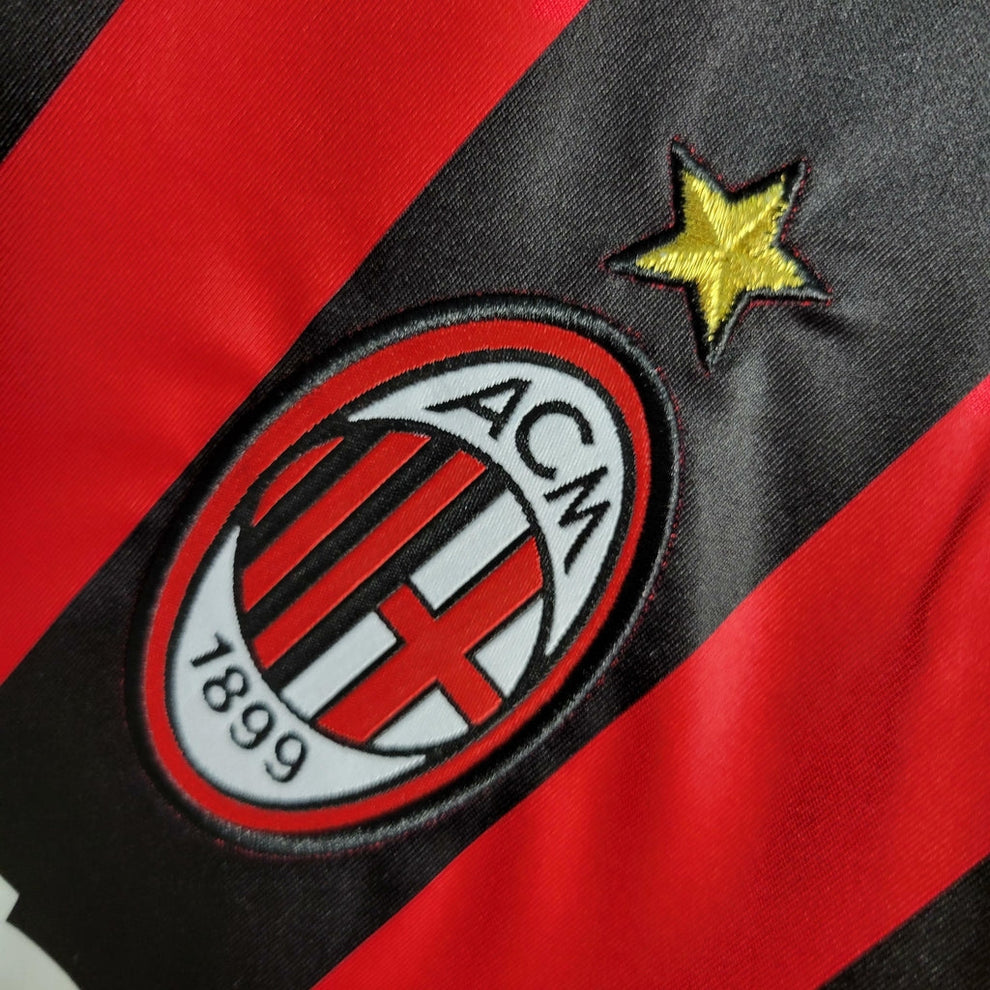 Camisa Milan Home 2006/07  Retrô Manga Longa
