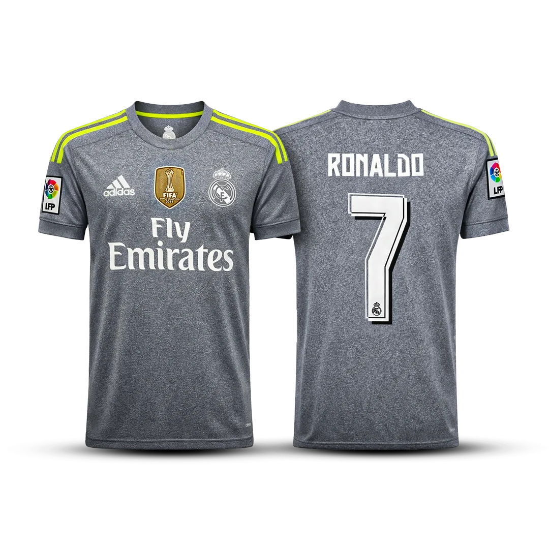 Camisa Retrô Real Madrid Away 2015/16 + Patches Ronaldo 7
