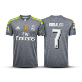 Camisa Retrô Real Madrid Away 2015/16 + Patches Ronaldo 7