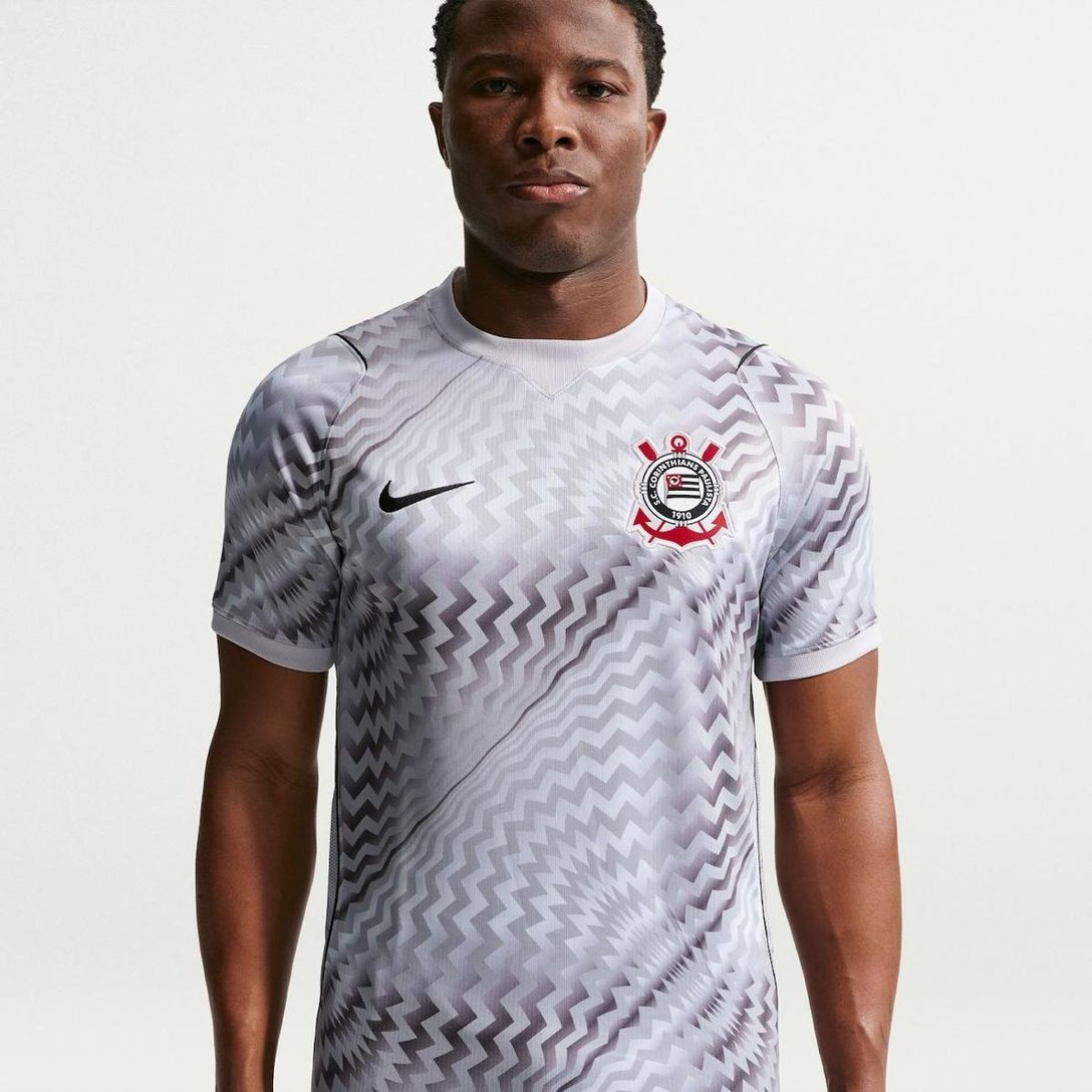 Camisa Corinthians Goleiro 2026 Cinza e Preto
