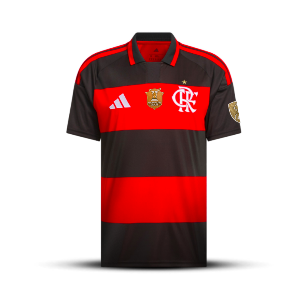 Camisa do Flamengo Home - 2026 + Patchs Libertadores e Brasileiro