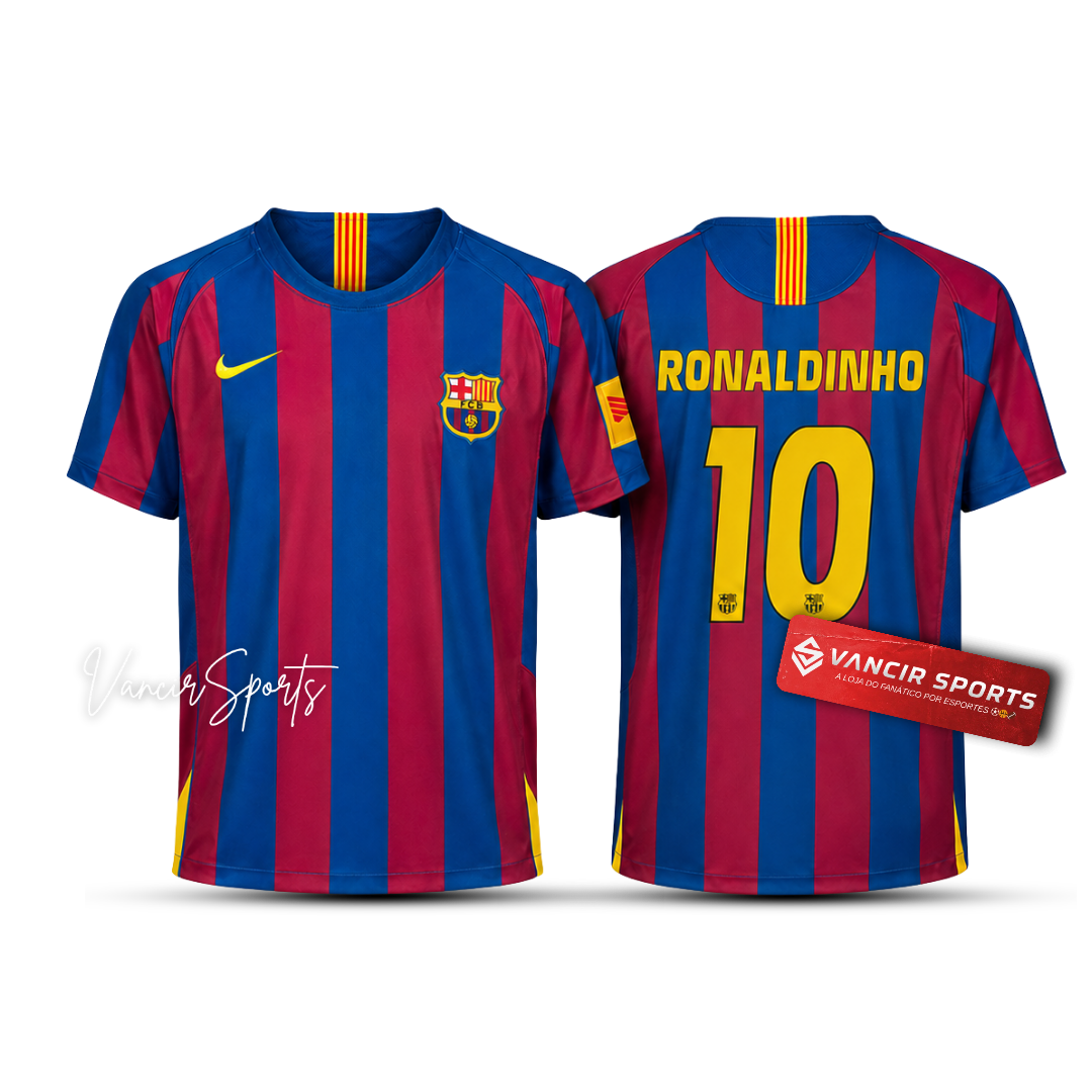 Camisa Barcelona Nike Ronaldinho Reedição Home 2005/06 Retrô