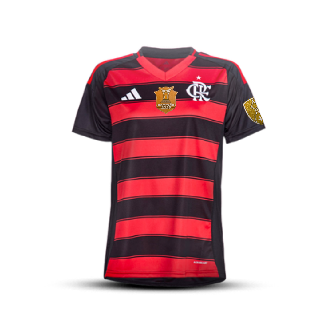 Camisa do Flamengo Feminina Home - 2025/26 + Patchs Libertadores e Brasileiro