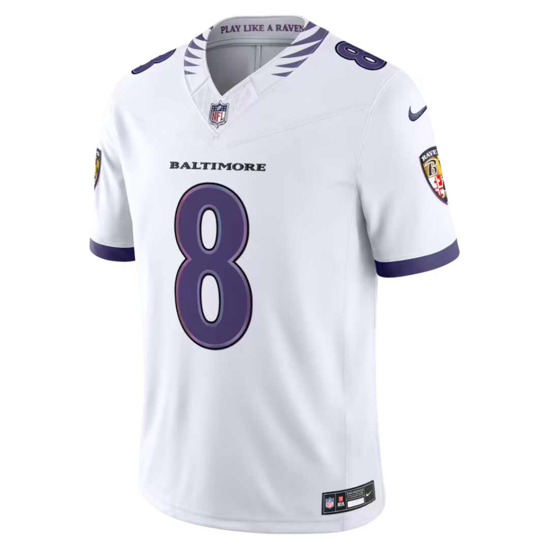 Camisa NFL Baltimore Ravens Vapor Limited White 2026 - Lamar Jackson