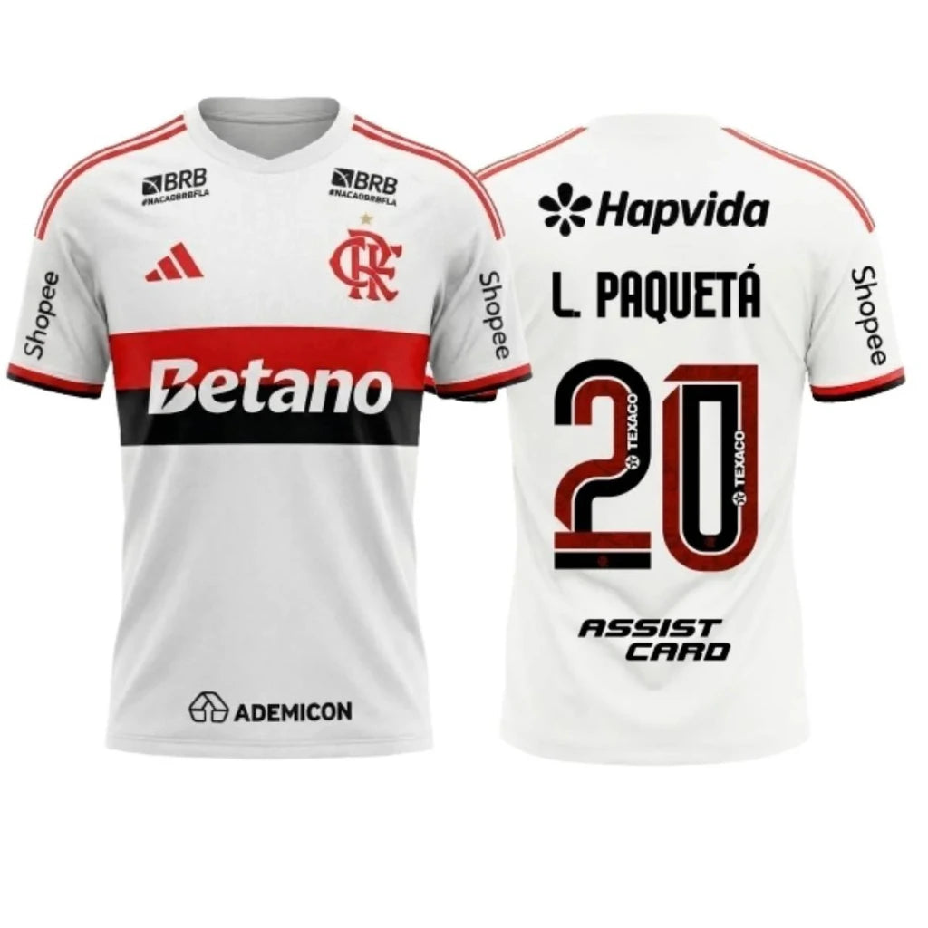 Camisa Flamengo Away 2026 - Pronta entrega - Patrocínios + L.Paquetá