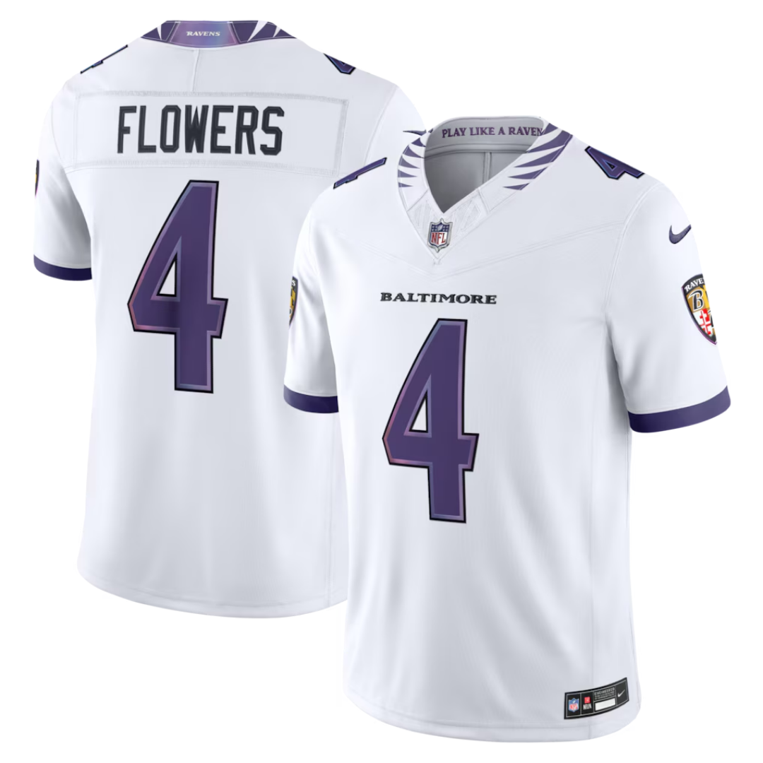 Camisa NFL Baltimore Ravens Vapor Limited White 2026 - Zay Flowers