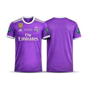 Camisa Retrô Real Madrid Away 2016/17 + Patches