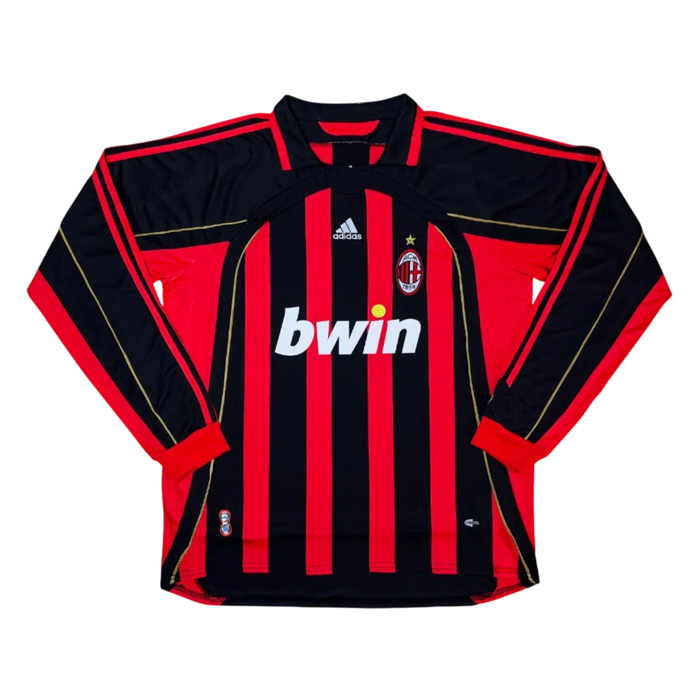 Camisa Milan Home 2006/07  Retrô Manga Longa