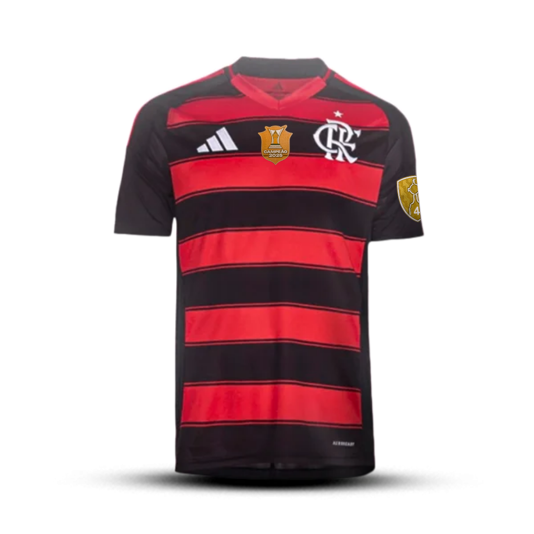 Camisa do Flamengo Home - 2025/26 + Patchs Libertadores e Brasileiro