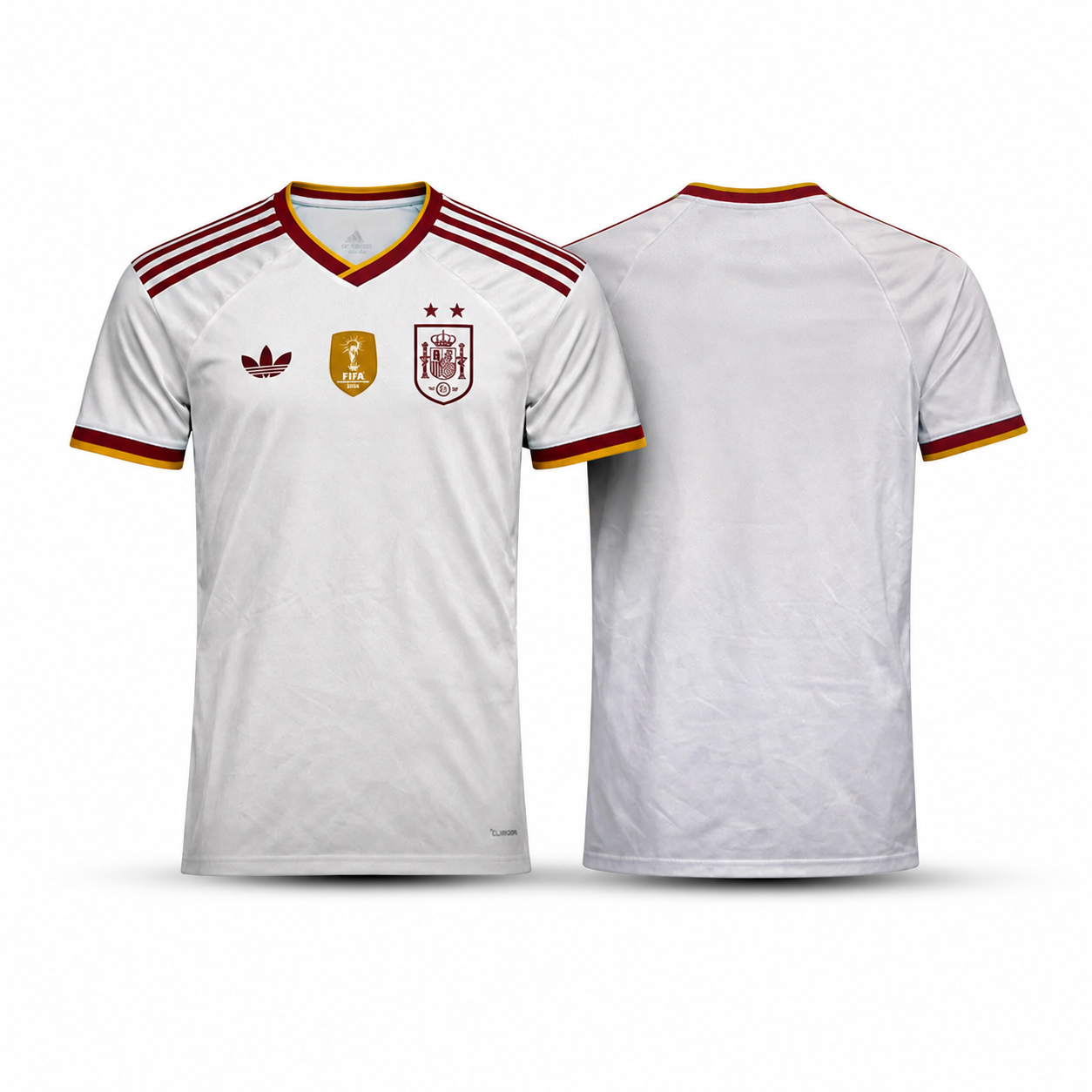 Camisa Espanha Away 2026 Jogador - 2 estrelas + Patch Campeã da Copa do Mundo - Pronta entrega