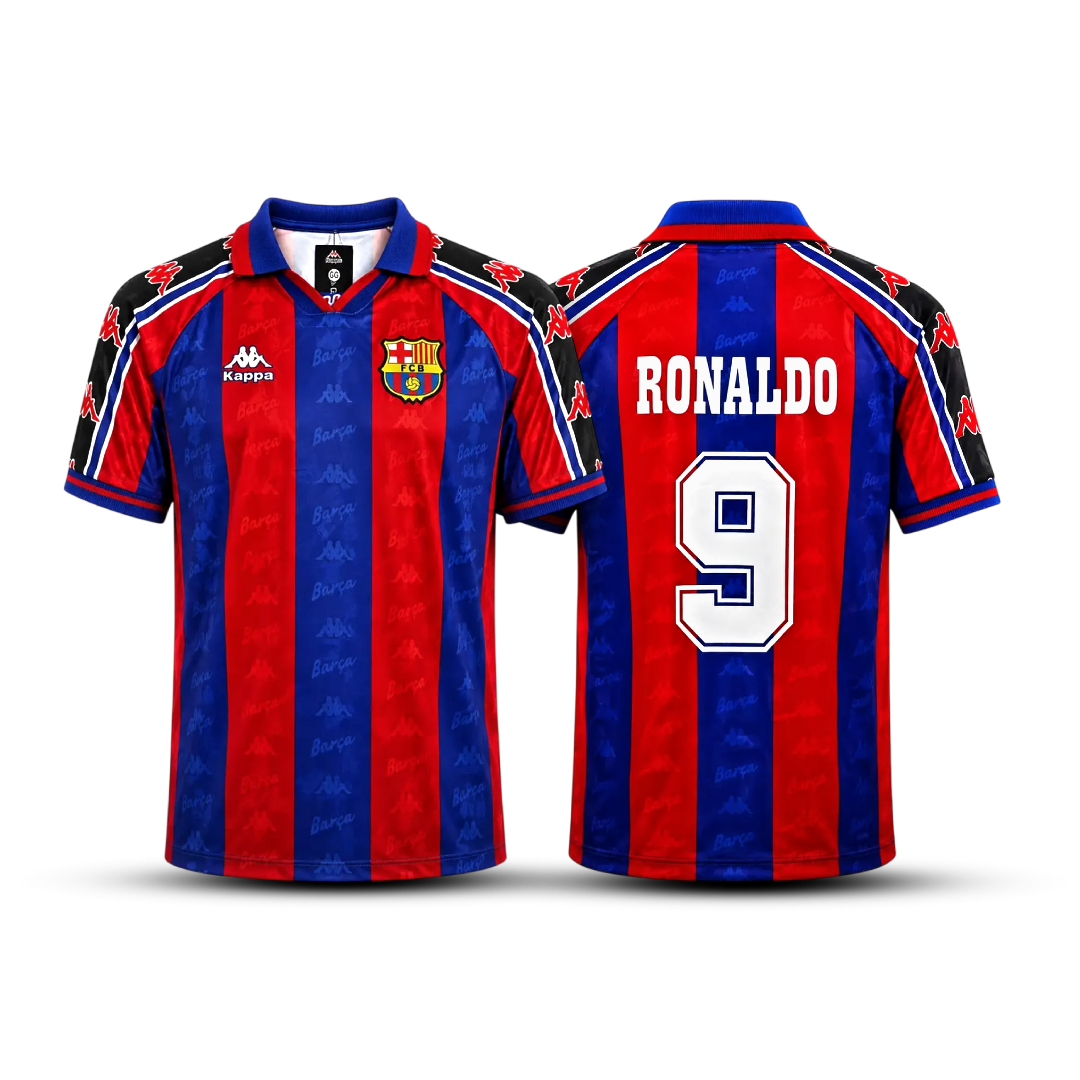 Camisa do Barcelona Retrô 1995/97 Home – Ronaldo #9