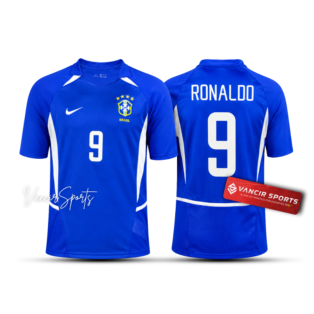 Camisa Brasil Away Retrô - 2002 Ronaldo Fenômeno - Pronta entrega