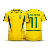 Camisa Brasil Home Retrô - 2002 Ronaldinho - Pronta entrega