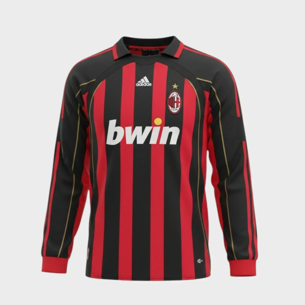 Camisa Milan Home 2006/07  Retrô Manga Longa