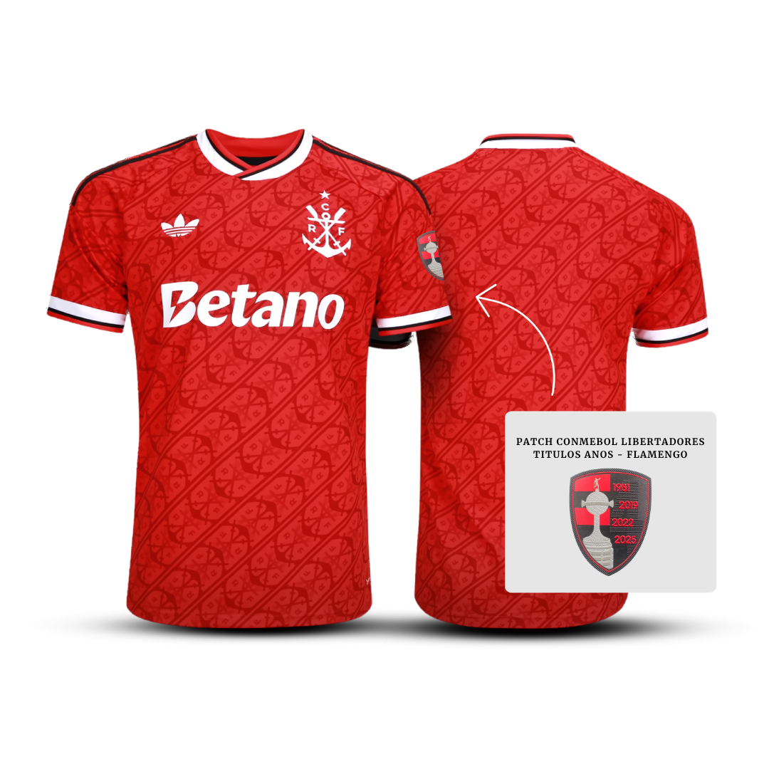 Camisa do Flamengo Third 2026 Betano + Patch Libertadores Títulos Anos - Pronta entrega
