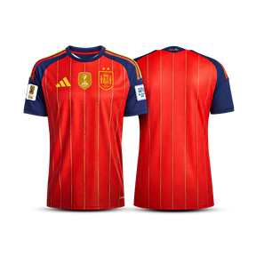 Camisa Espanha Home 2026 - 2 estrelas + Patchs Campeã Copa do mundo