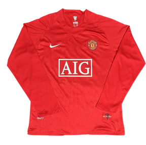 Camisa Manchester United Home 2007/08  Retrô Manga Longa Masculina