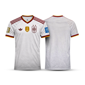 Camisa Espanha Away 2026 - 2 estrelas + Patchs Campeã Copa do mundo