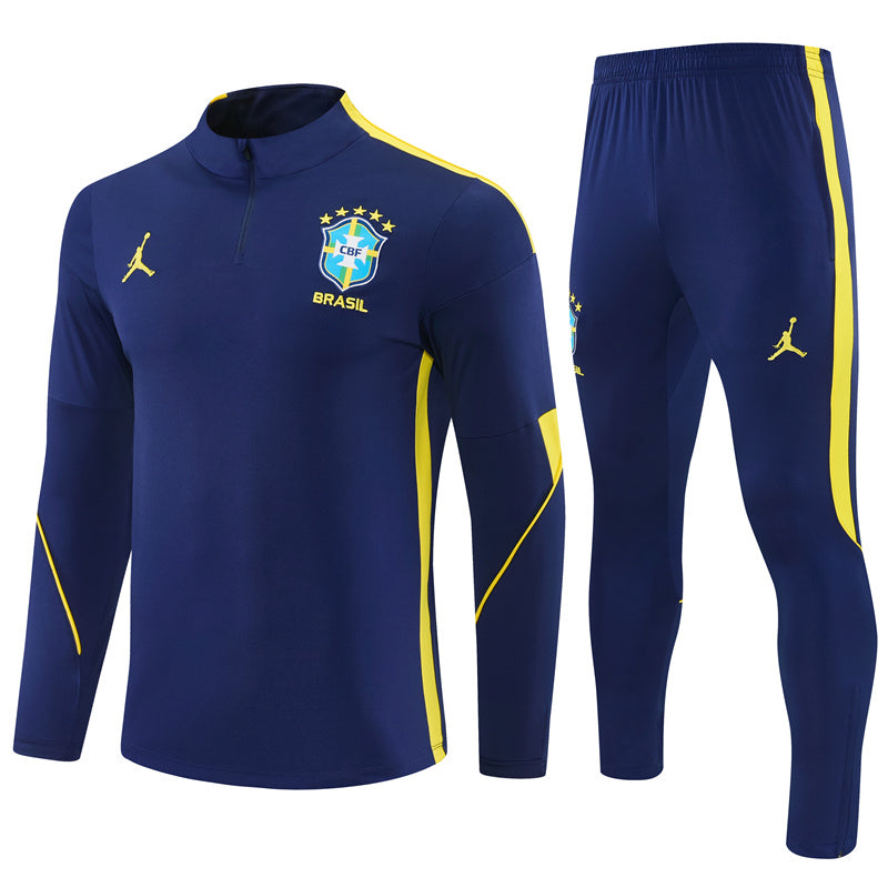 Conjunto de Inverno Brasil Jordan 2026 - Azul e amarelo